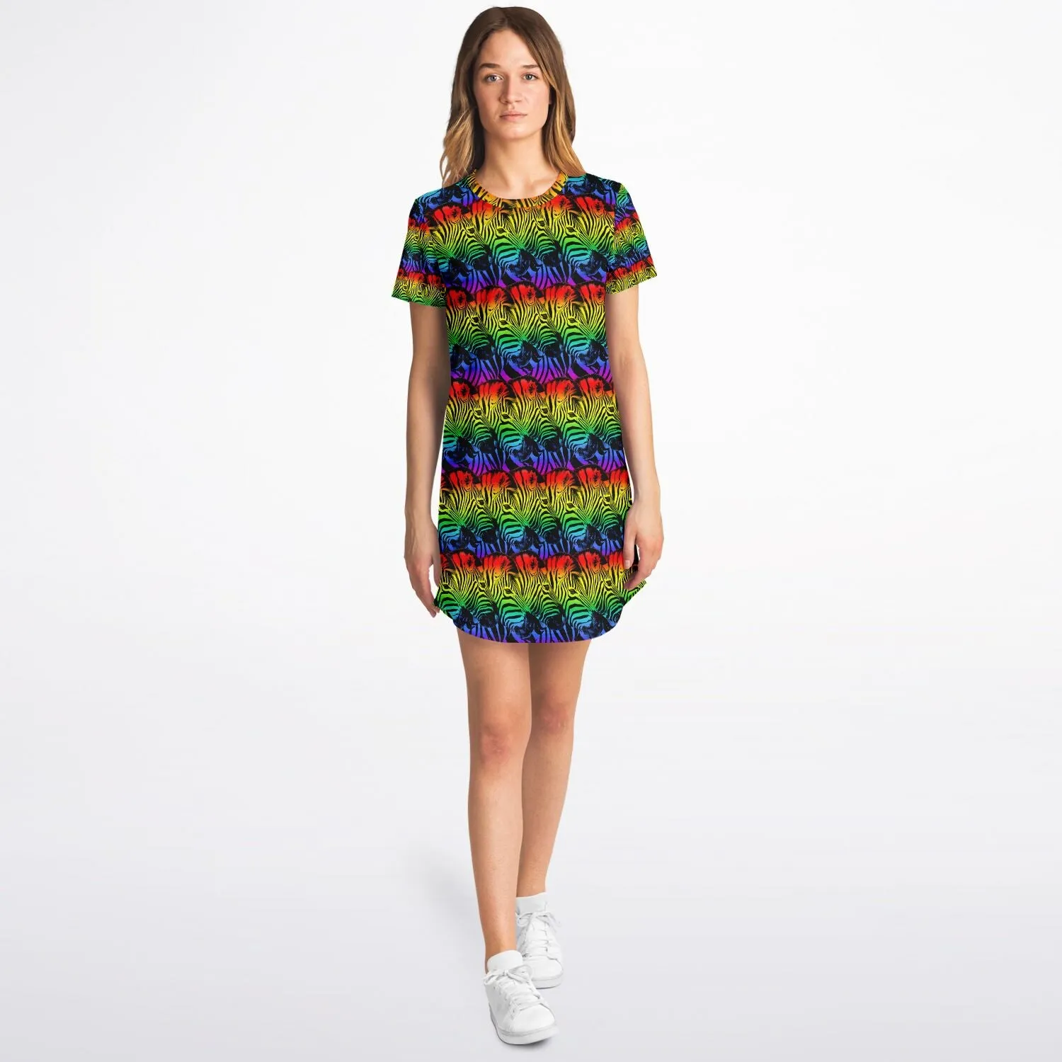 Trippy AF Zebra T-Shirt Dress