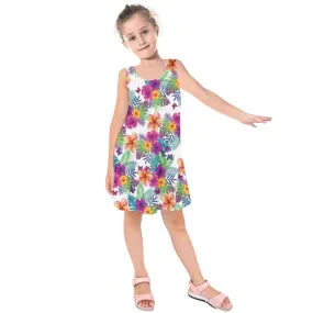 Tropical Floral Girls' Sleeveless Dress