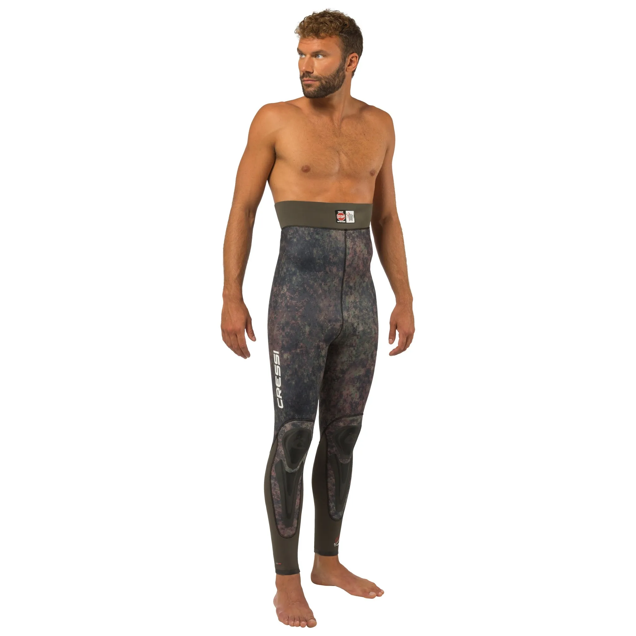 Used Cressi 5mm Mens Seppia 2-piece Freediving Wetsuit - Camo Grey - Large/4