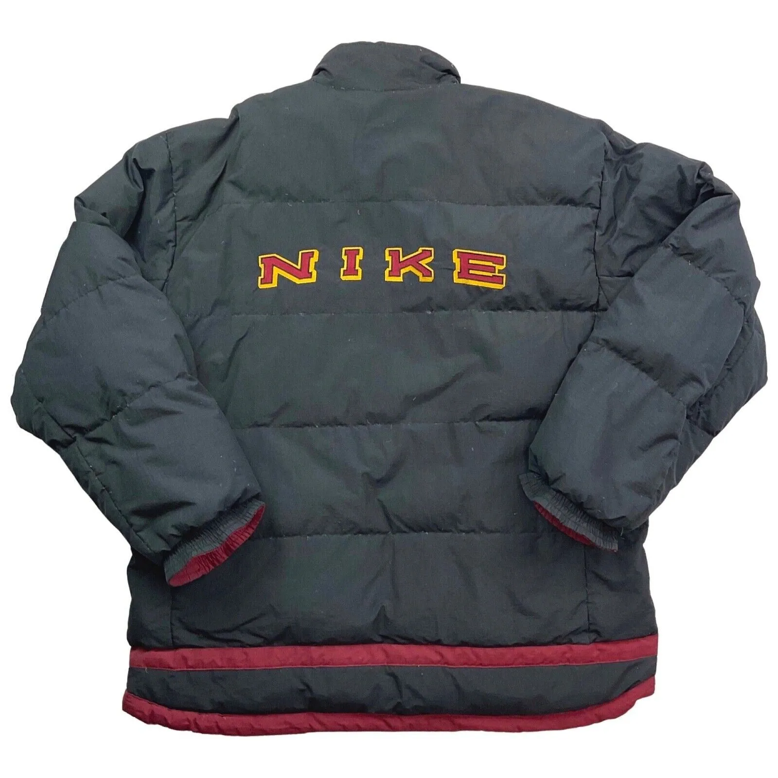 Vintage 90s 00s Red Black Embroidered Reversible Nike Puffer Jacket L