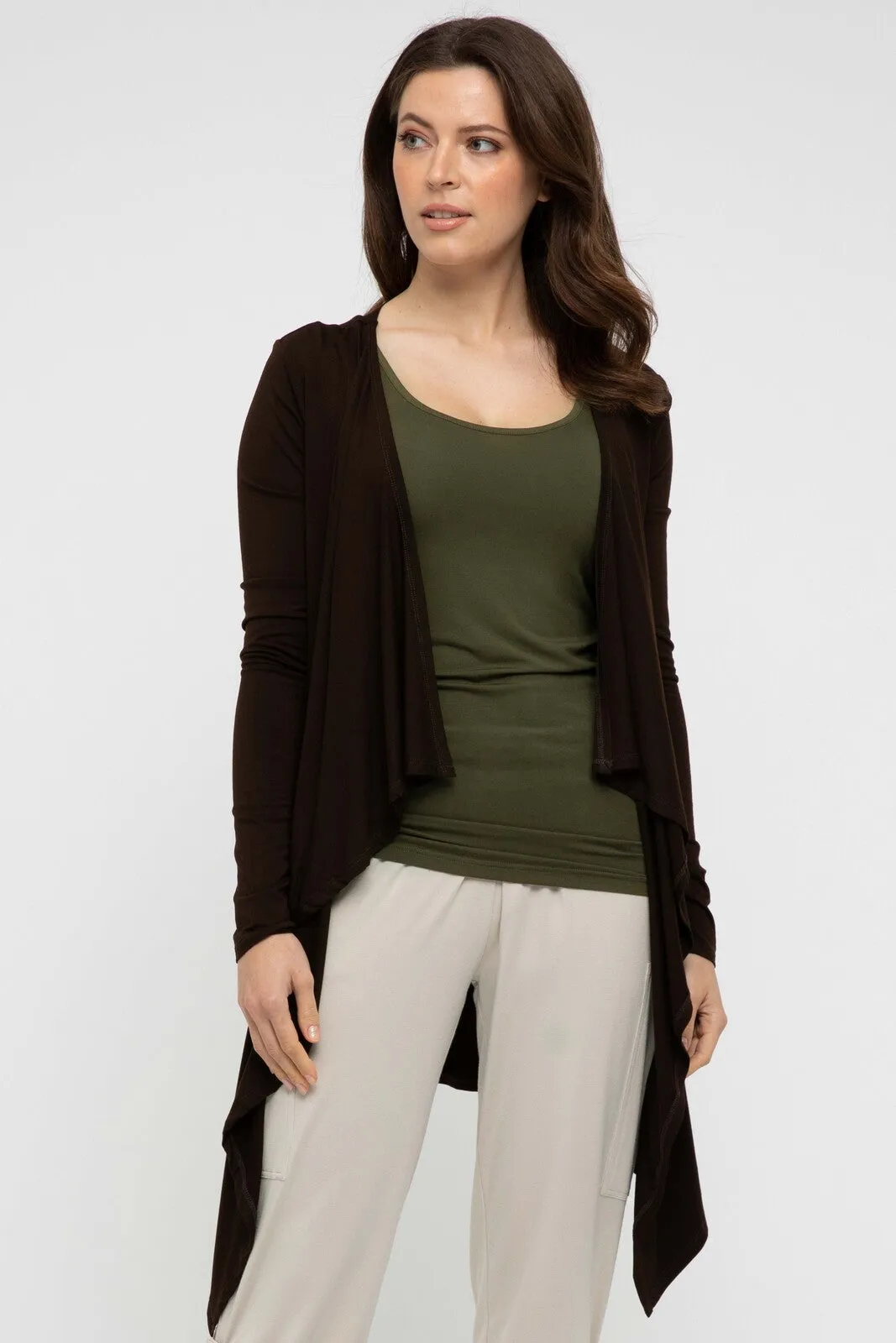 Waterfall Cardigan - Chocolate