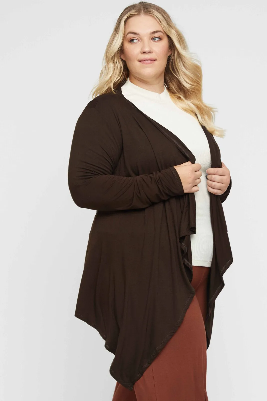 Waterfall Cardigan - Chocolate