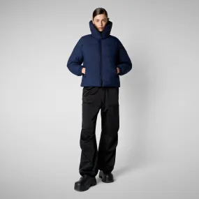 Woman's animal free puffer jacket Hina in navy blue