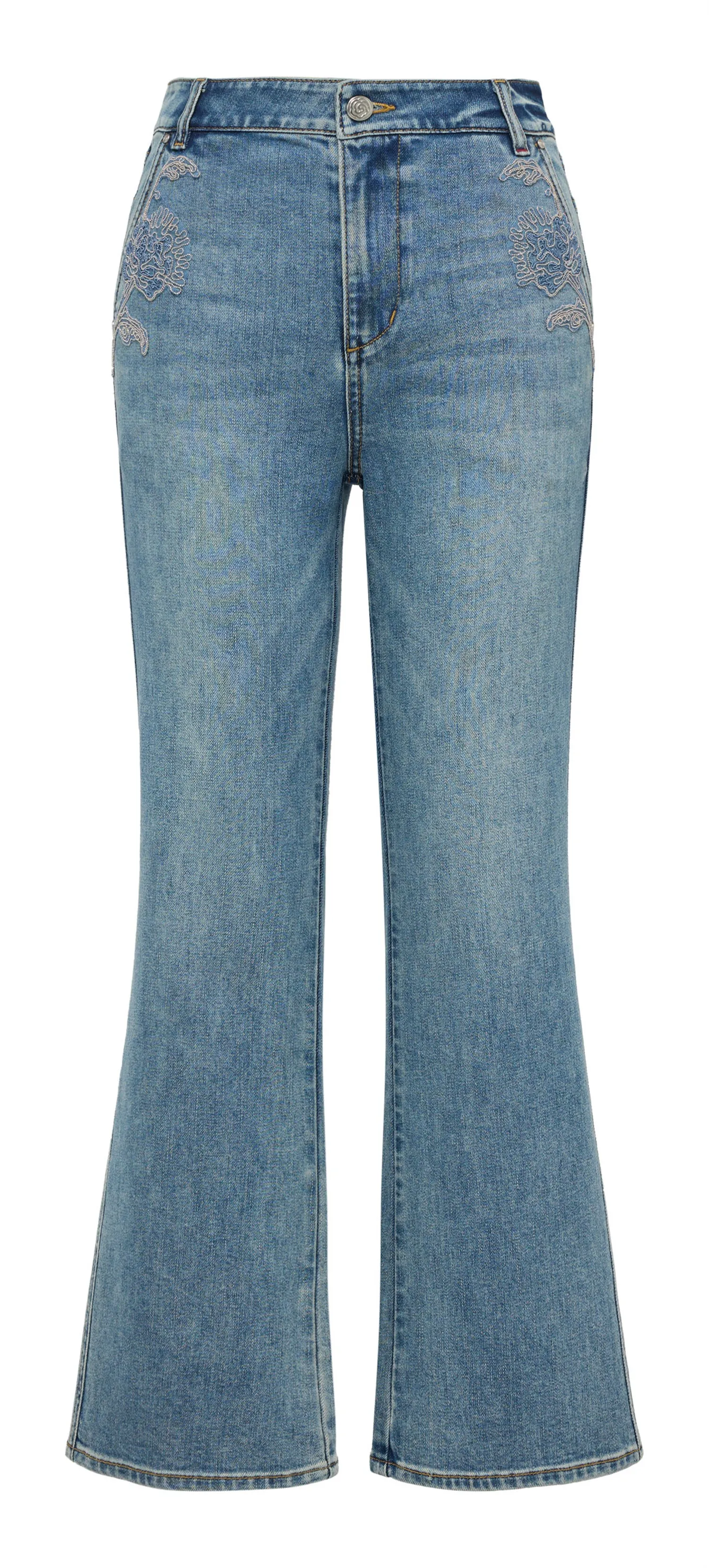 YAYING Silk-Cotton Flared Jeans